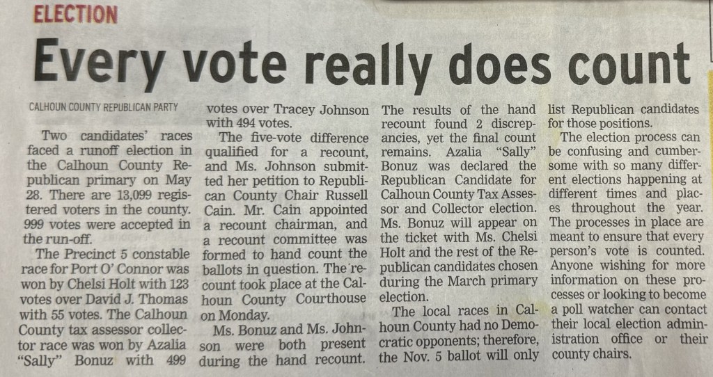 Every Vote Really Does&nbsp;Count